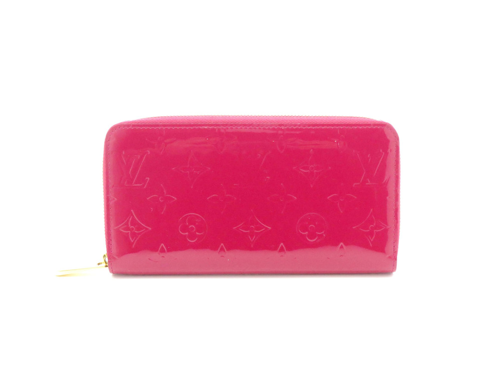 LOUIS VUITTON Zippy Wallet Vernis Rose Pink Indien